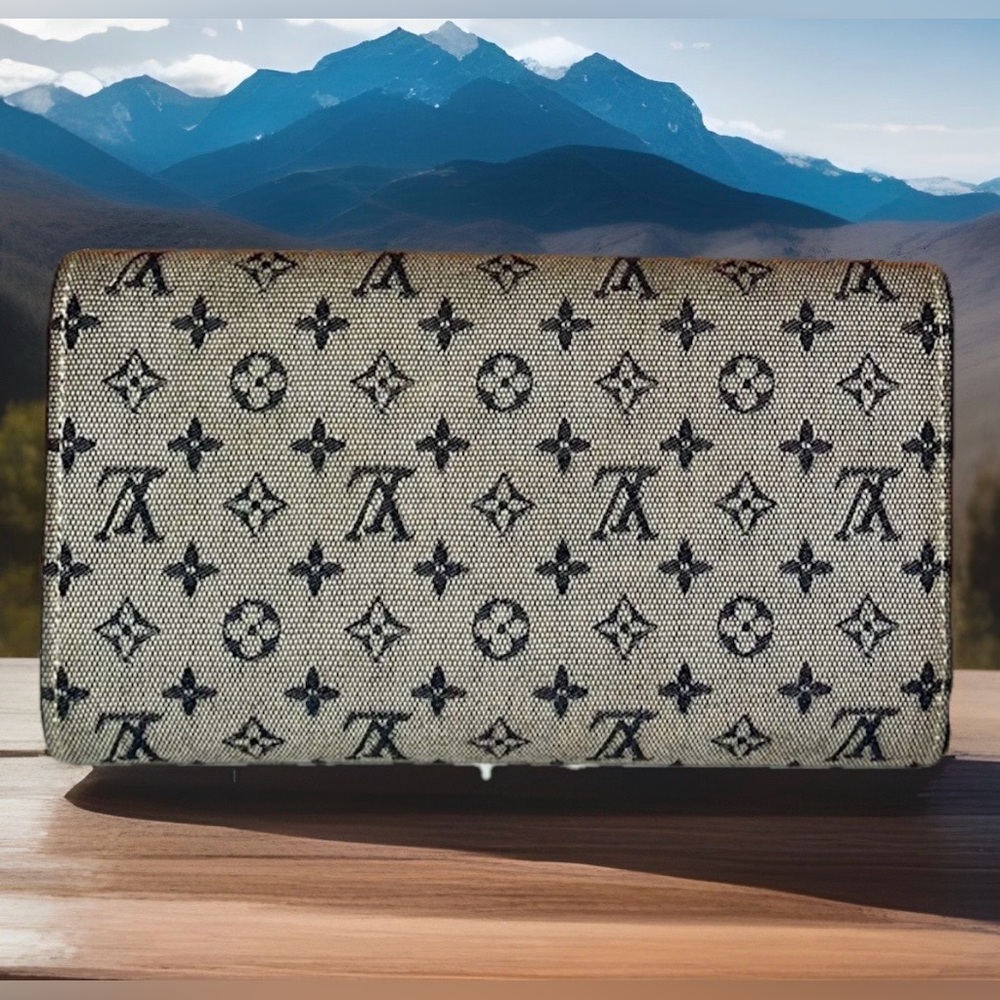 Louis Vuitton Authentic Monogram Navy Mini Lin Continental LV Dust bag & ribbon - Picture 3 of 12